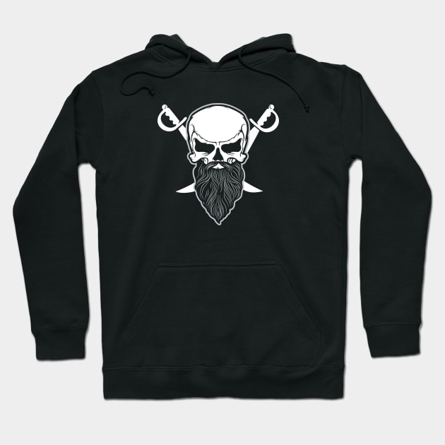 Bearded SKULL Hoodie by LeftCoast Graphics